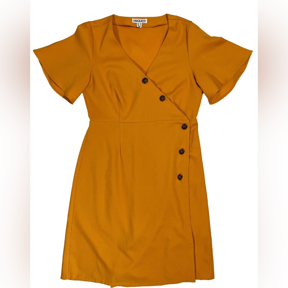 ASOS Unique 21 Hero Short Sleeve Button Wrap Dress